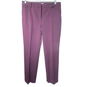 Chico’s So Slimming Pants 2P Plum Purple Straight Ankle Career Trousers Work